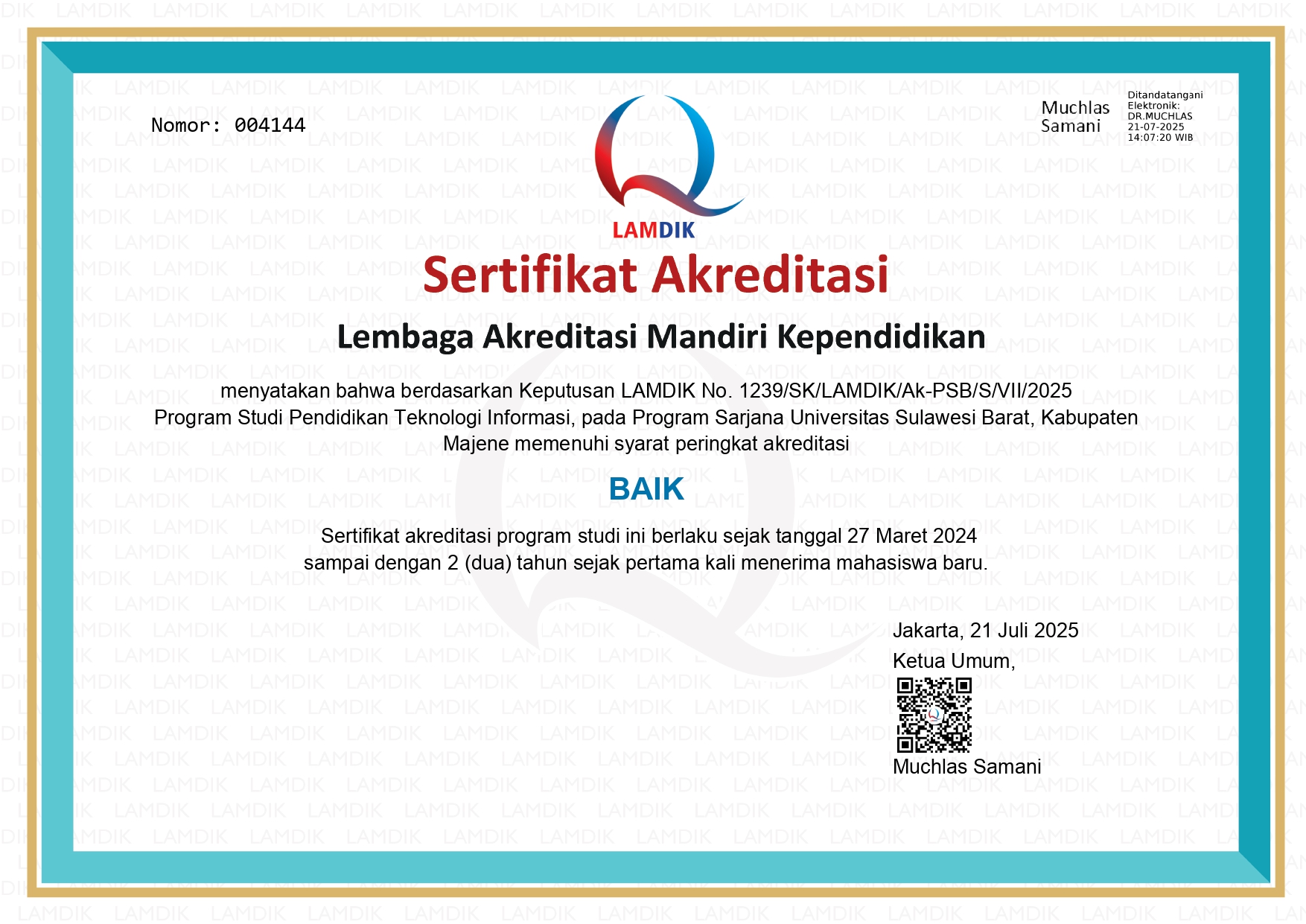 Sertifikat Akreditasi